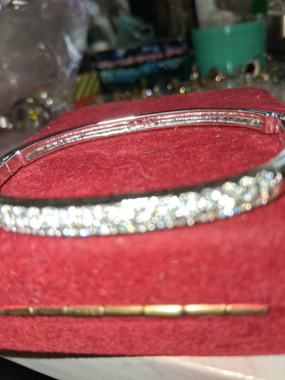 Swarovski Silver Crystal Pavé Bangle Bracelet
